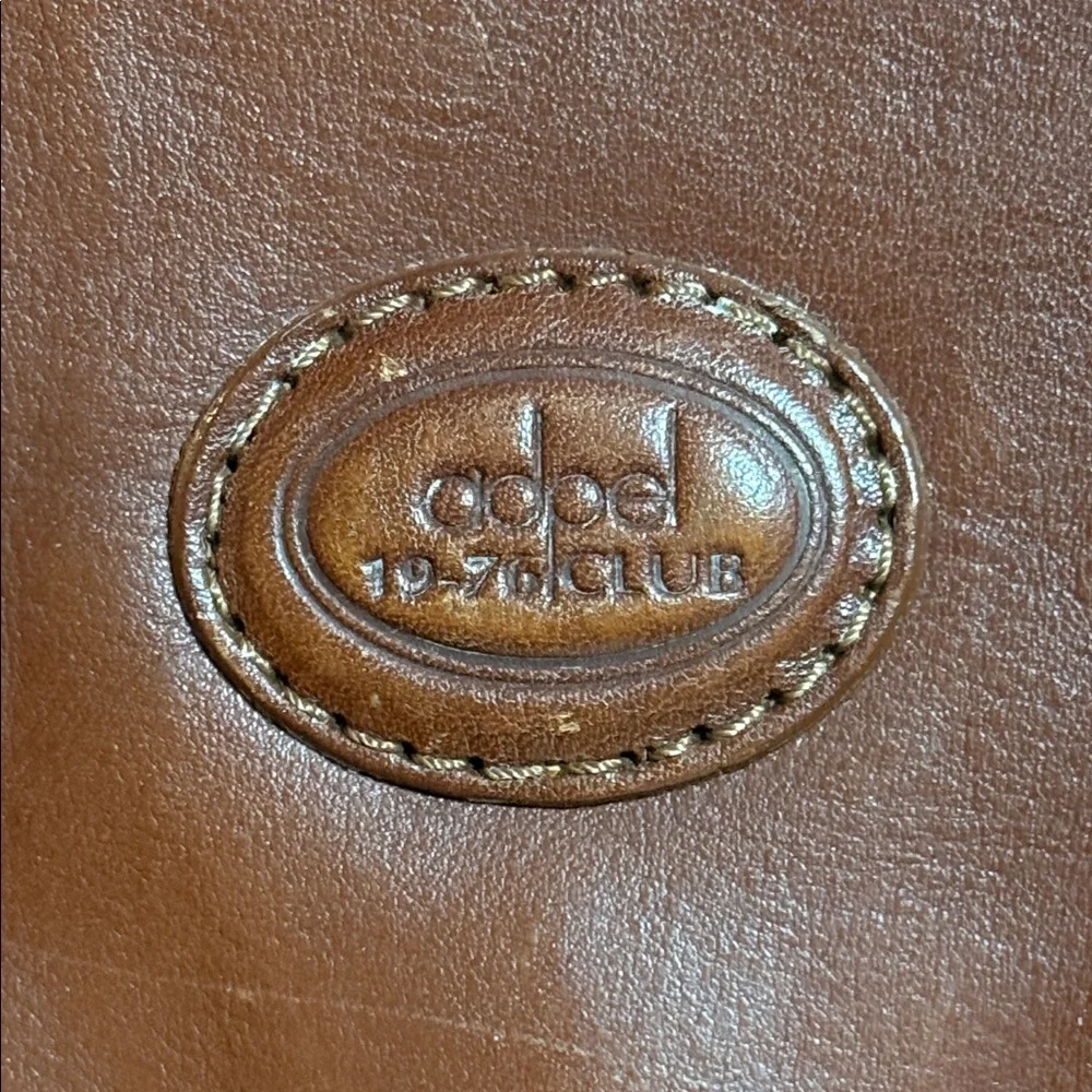 Adpel Vintage Distressed Cognac Brown Leather Briefcase